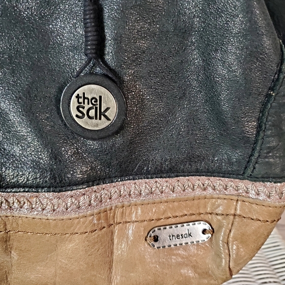 The Sak Sequoia Hobo Shoulder Bag Purse Black & Brown Leather Everyday Large - Picture 2 of 16